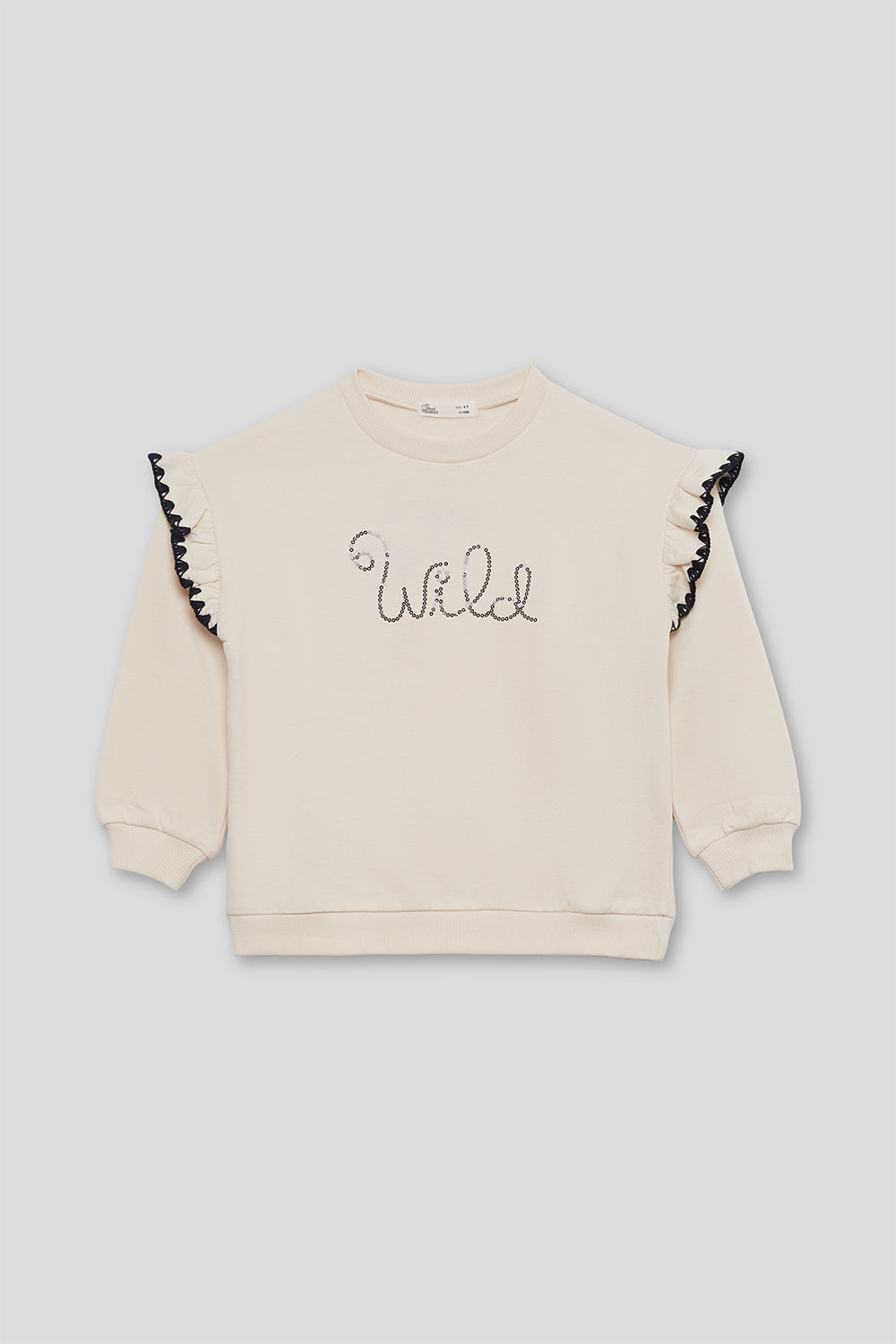 Sudadera blanca wild con borde negro