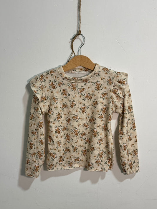 Jersey fino floral beige