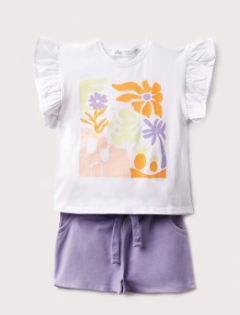 Conjunto dos piezas niña morado