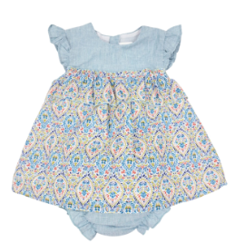 Vestido lino turquesa